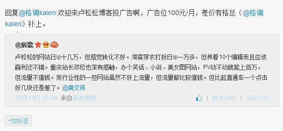 卢松松的网站日ip十几万